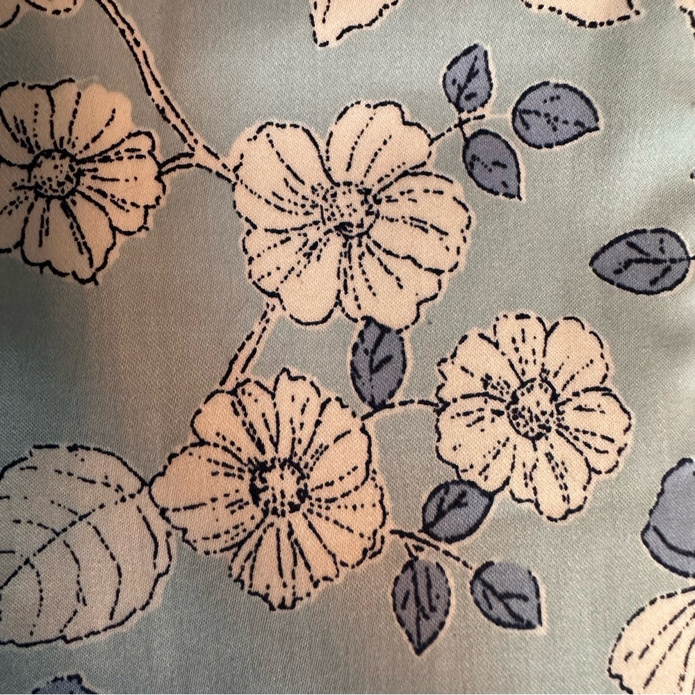 Brooks Brothers Blue and White Stretch Cotton Seersucker Floral Midi Dress, 4 - Picture 9 of 14
